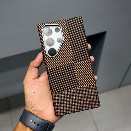 LUXO CARBON CASE SAMSUNG - BROWN CHECK ( No. 2525 )