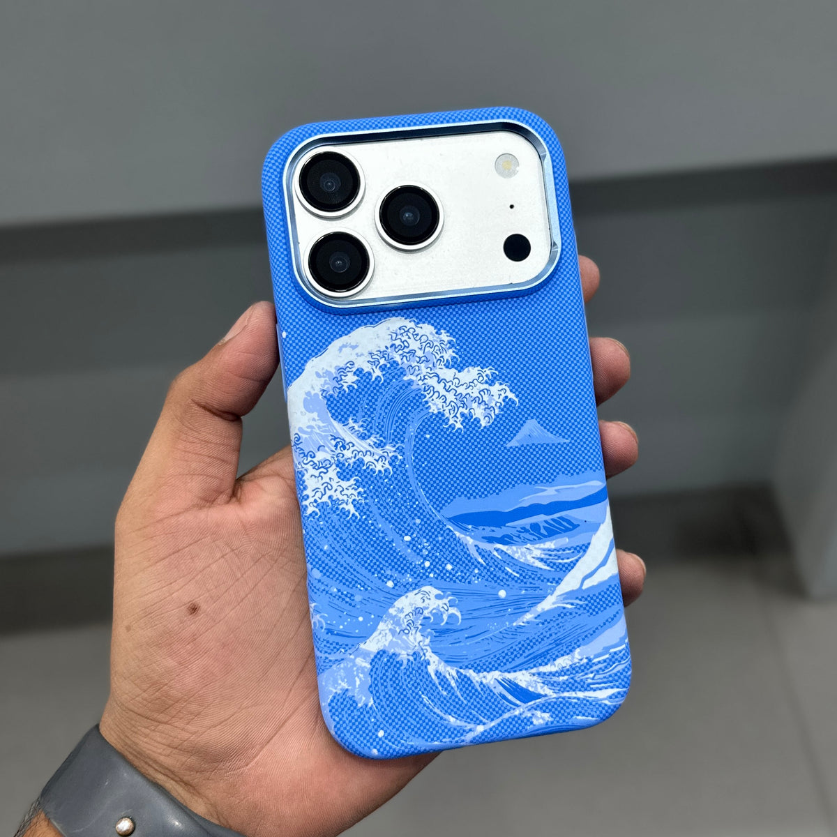 LUXO 2.0 SIDE SOFT MAGSAFE CASE - SKY BLUE BIG WAVE ( No. 4138 )