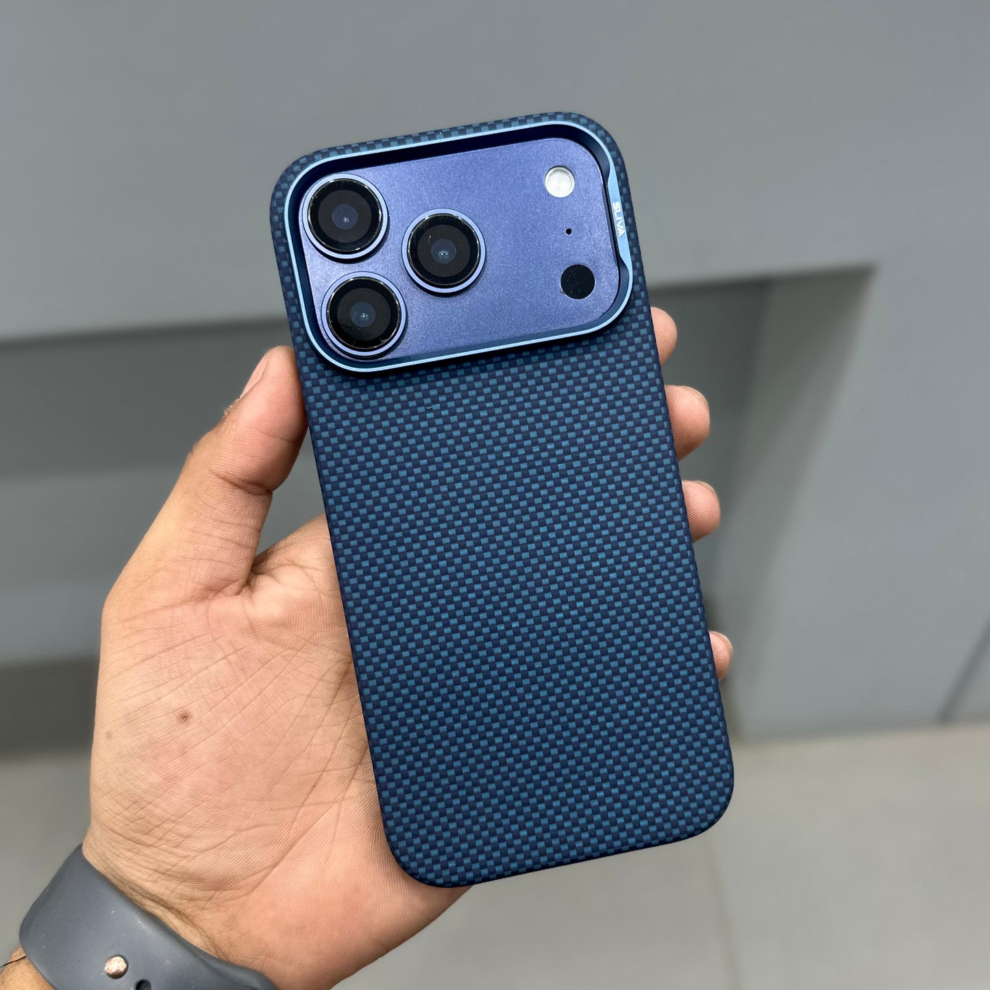 SLIVA IKEVLAR REAL CARBON CASE- BLUE ( No. 3135 )
