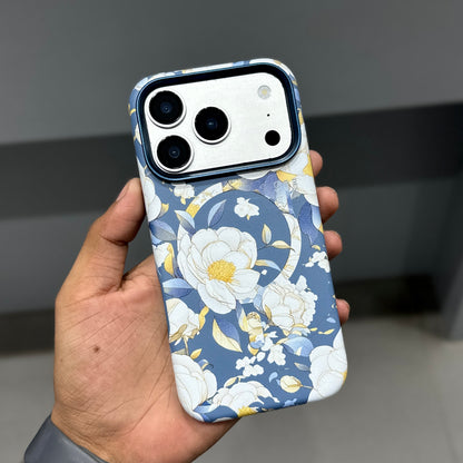 ONE GIF FLORAL EMPRESS EDITION MAGSAFE CASE - BLUE WHITE ( No. 4052 )