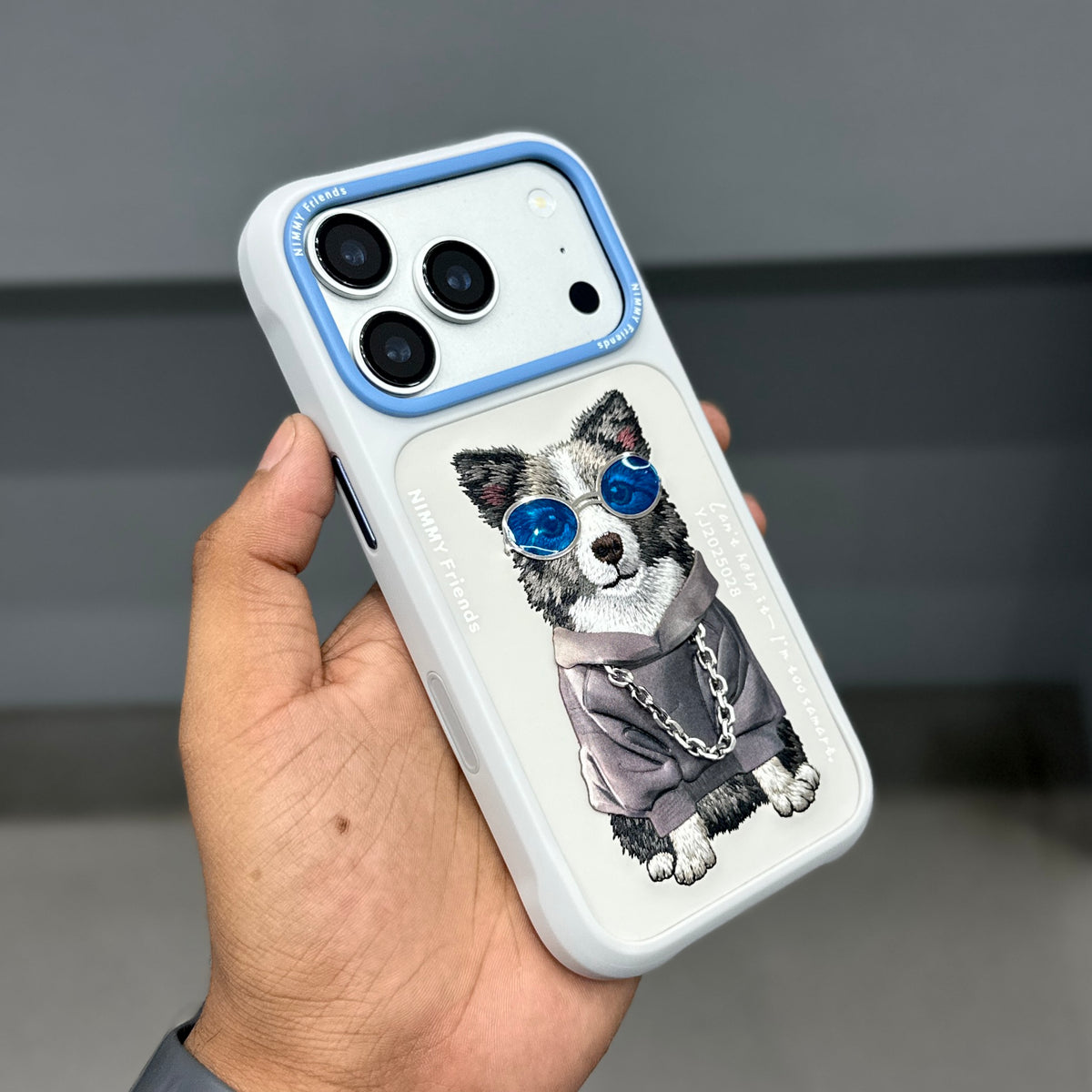 NIMMY DOG CHAIN CASE-GREY BLUE ( No. 2533 )