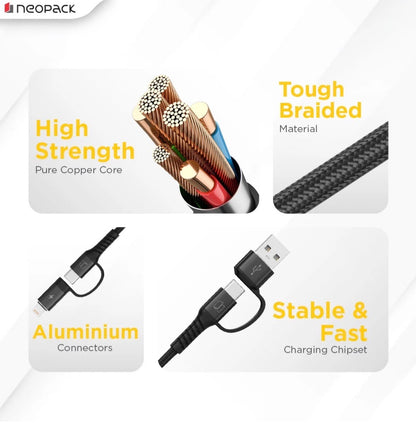NEOPACK ALMIGHLY MAGNETIC 4 IN 1 CABLE - BLACK ( No. 3959 )