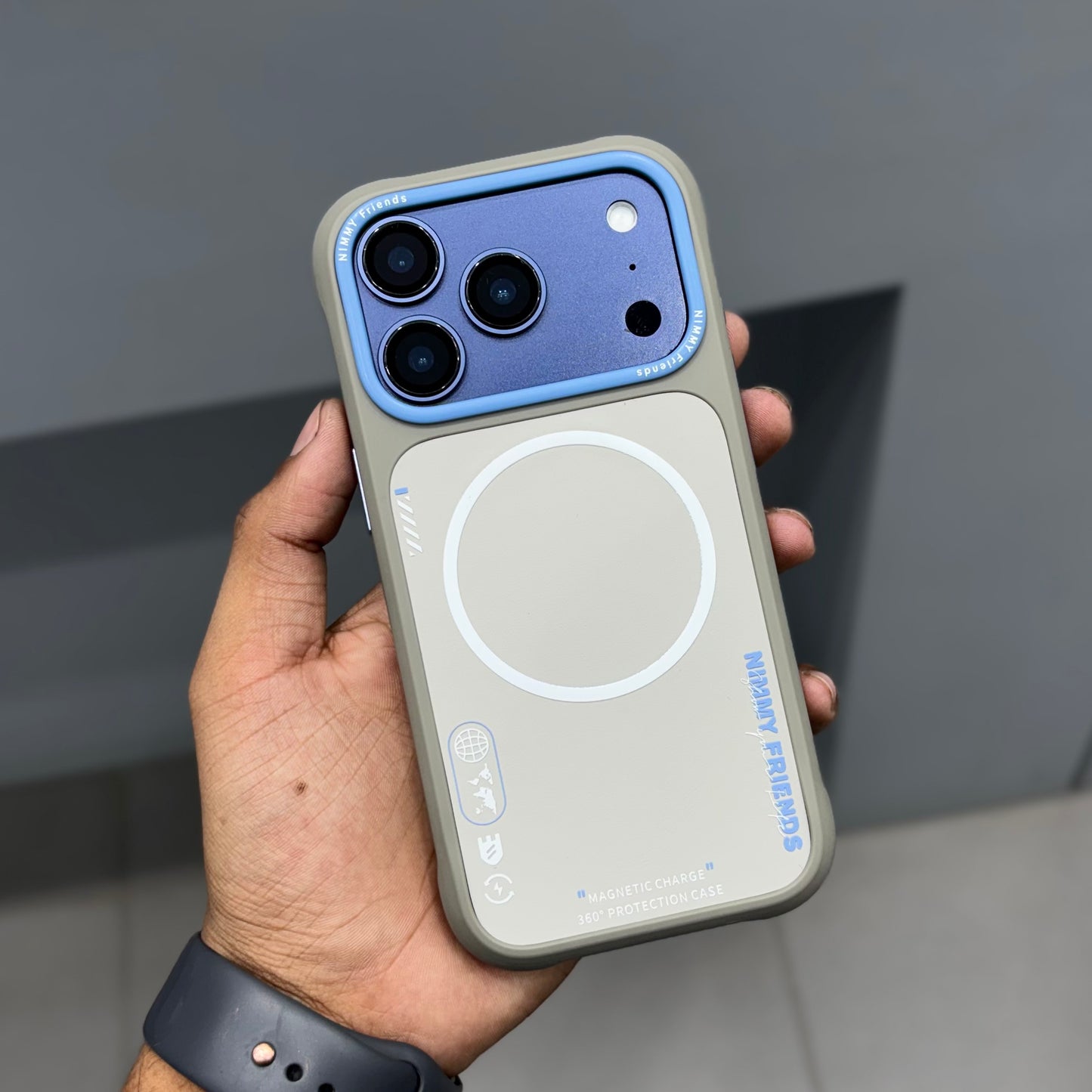 NIMMY MAGSAFE CASE- GREY BLUE ( No. 2542 )