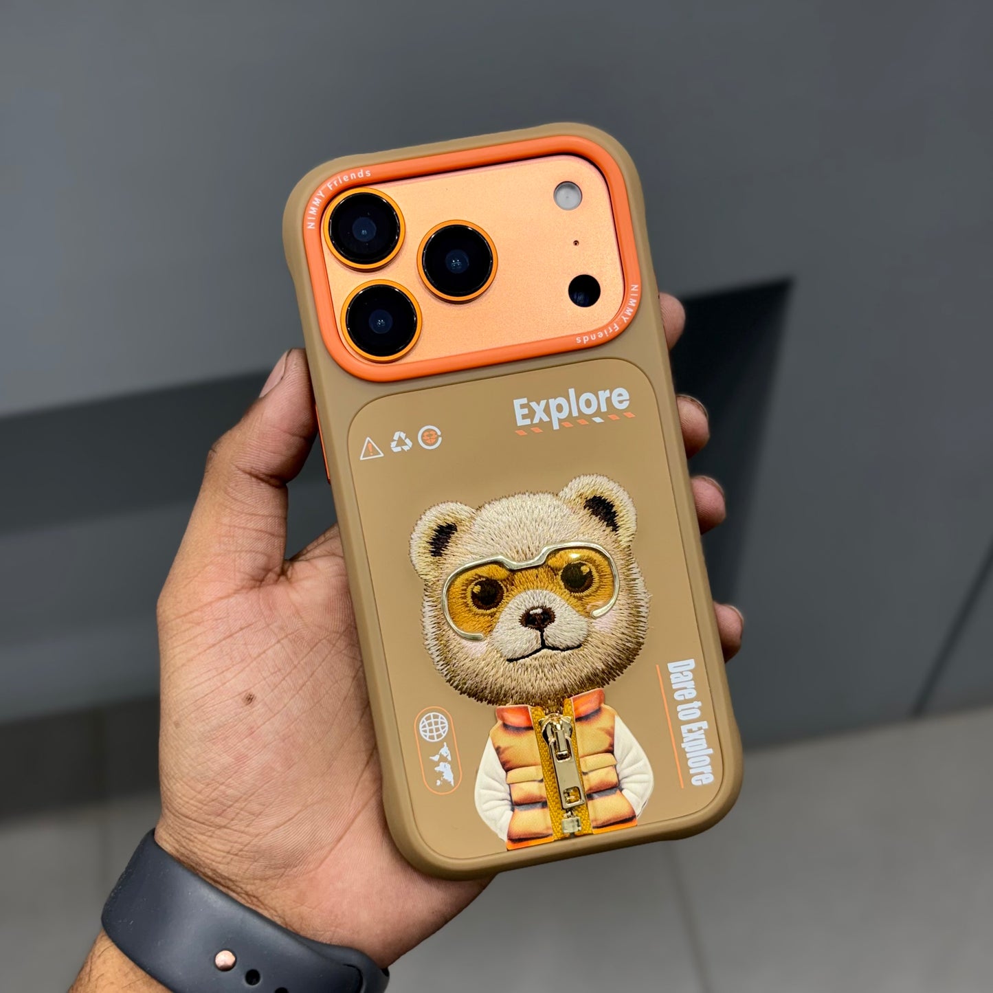 NIMMY BEAR CHAIN CASE -BROWN ( No. 2545 )