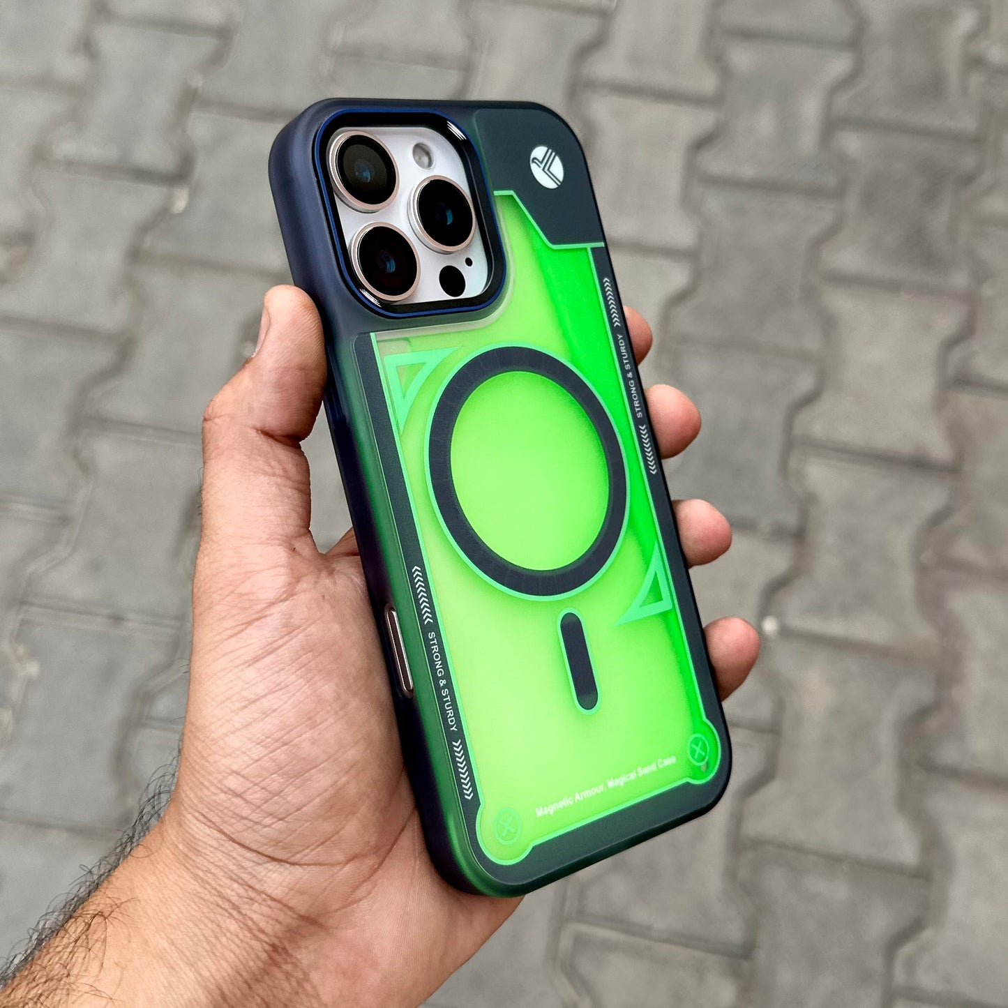 Grafix Sand Floting Case With Magsafe-Green ( No. 1806 )