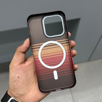 CARBON DRIP MAGSAFE CASE - SUNRISE BROWN LINE ( No. 2850 )