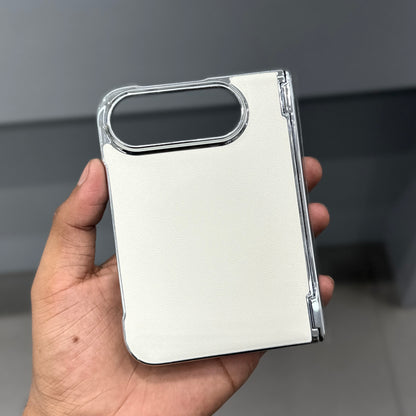 TRANZO VEGAN LEATHER I PHONE DUO CASE - WHITE ( No. 4076 )