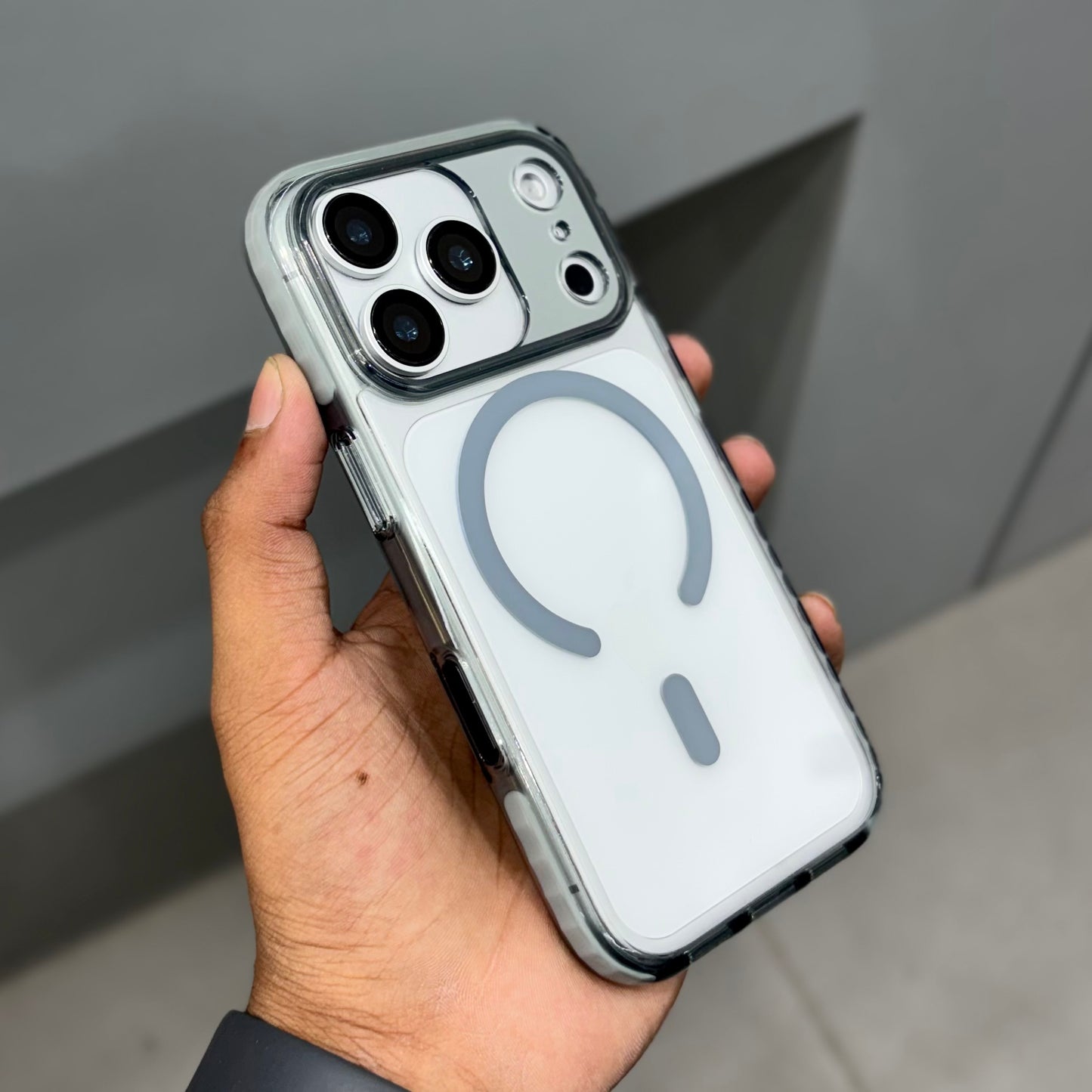 NITO Side Bumpper with Button and Magsafe Case - Grey ( No. 2186)