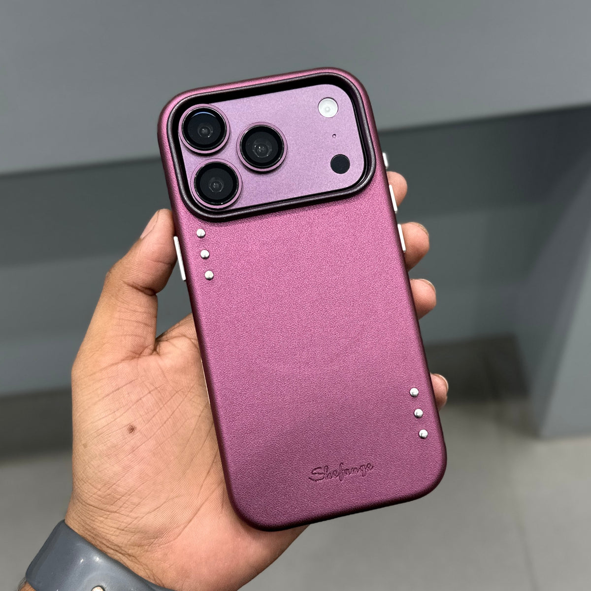 SHEFANGE LEATHER CASE - BURGUNDY ( No. 4022 )