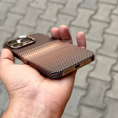 Vosros Carbon Texture Case With Magsafe-Brown 1.0 ( No. 1775 )