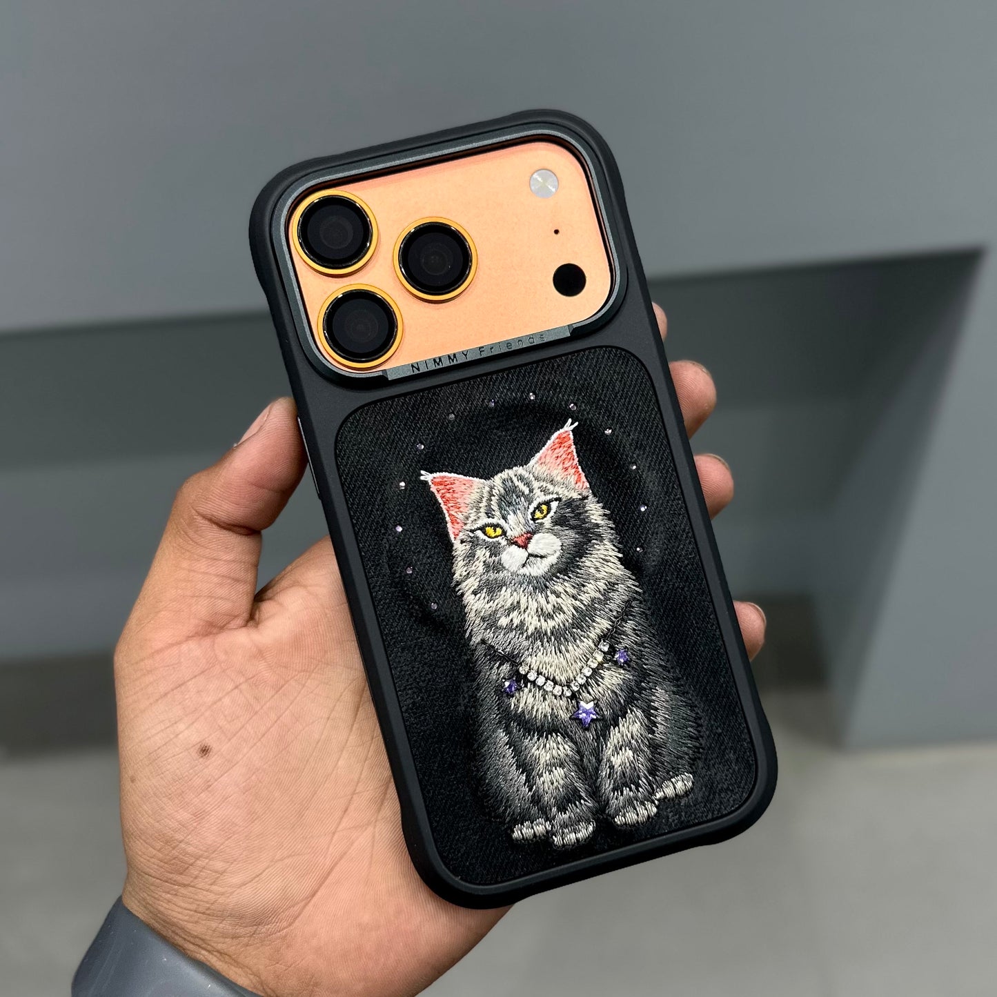 NIMMY CAT CHAIN CASE- BLACK PINK ( No. 2539 )