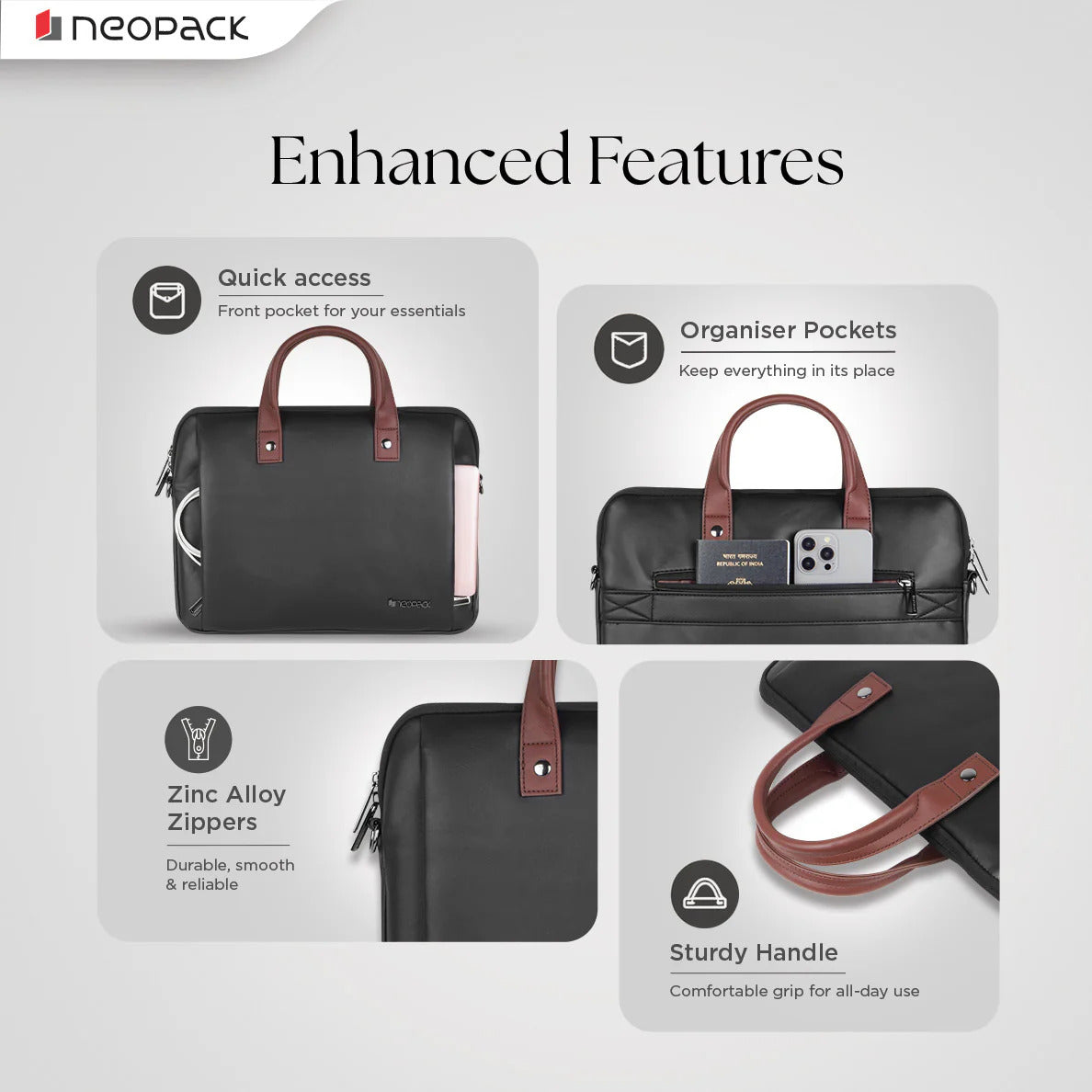 NEOPACK ELAN LAPTOP SLEEVE 14 INCH - BLACK ( No. 3781 )